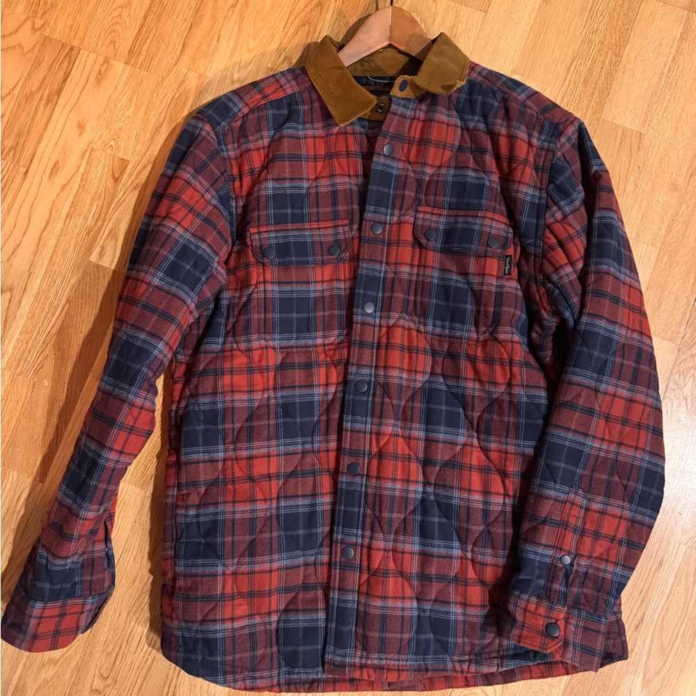 Wind River Plaid Quilted Jacket with Brown Collar